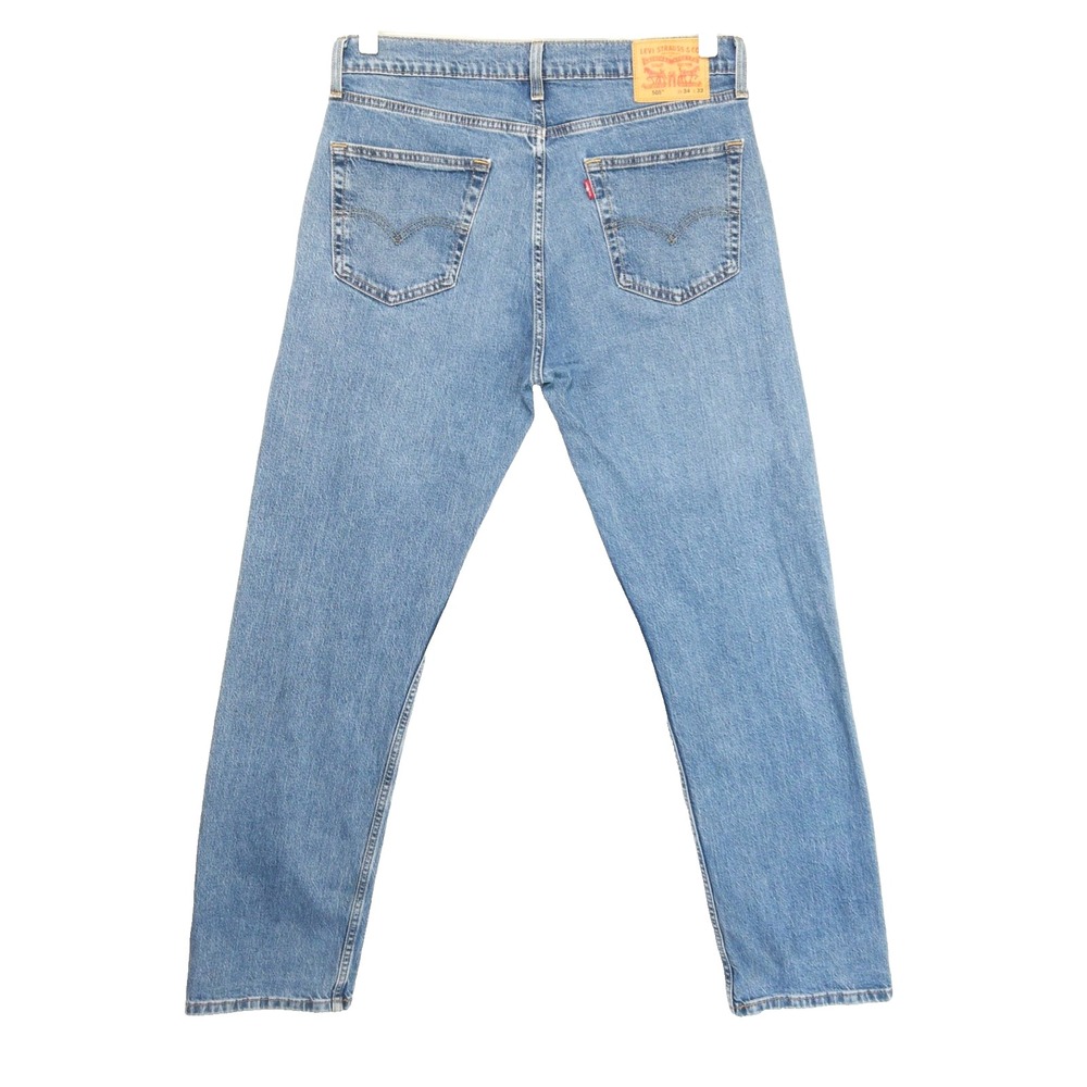 Levis 505 Straight Jeans Mens 34x32 Faded Waterless Relaxed Denim Pants